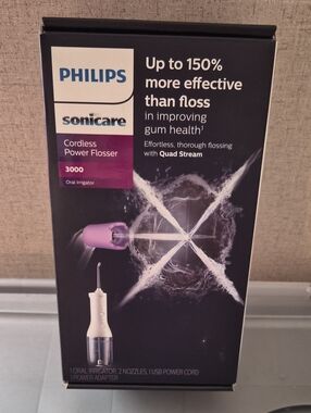 Philips Cordless Power Flosser 3000 — Purple & White